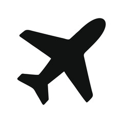 Obraz premium A simple and modern aeroplane icon designed in a minimalistic style. The clean vector graphic represents air travel, aviation services, and global transportation. Perfect for travel apps, airline bran