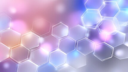 Fototapeta premium Minimal hexagon grid with transparent centers on soft background