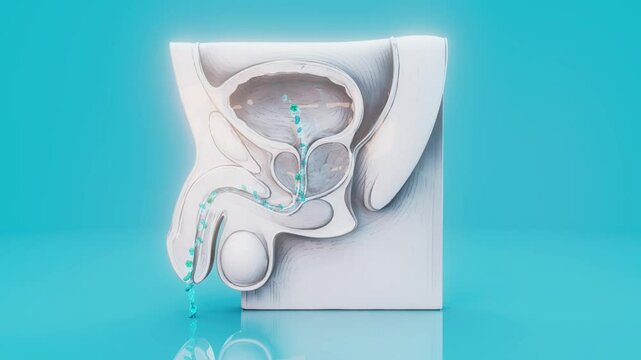 Conceptual Prostate and bladder anatomy with bacteria