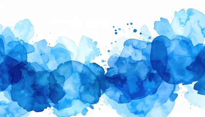 Fluidity of indigo watercolor stain background, artistic, abstract design