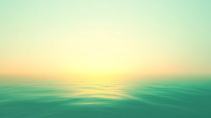 Serene ocean horizon with calming sunset glow reflecting on water, creating a peaceful seascape view