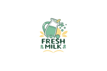 Fresh Milk Glass Splash Logo Symbol