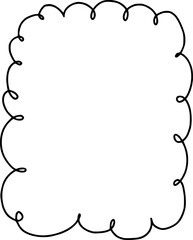 Scallop frame with line whimsical style. Wavy line decorative whimsical border frame black color. Scallop border wavy line.	

