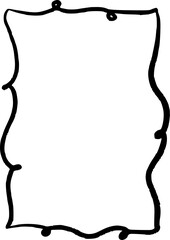 Scallop frame with line whimsical style. Wavy line decorative whimsical border frame black color. Scallop border wavy line.	
