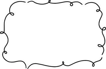 Scallop frame with line whimsical style. Wavy line decorative whimsical border frame black color. Scallop border wavy line.	
