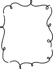 Scallop frame with line whimsical style. Wavy line decorative whimsical border frame black color. Scallop border wavy line.	
