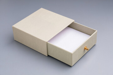 Drawer-style gift box with foam insert and gold knob, suitable for jewelry or premium women’s...