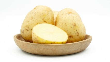 fresh potatoe isolated on white background