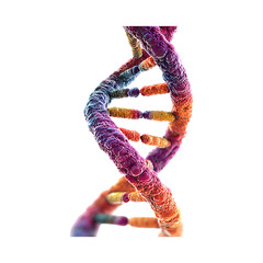 Colorful DNA Helix Genetic Code Molecular Biology Science Background Genome Research Double Helix Structure against transparent background