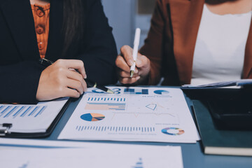 Business Documents, Auditor businesswoman checking searching document legal prepare paperwork or...