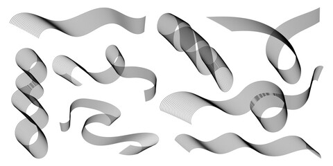 Minimal Abstract Line Art Set in Monochrome Style