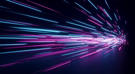 Neon Light Trails: A Burst of Cybernetic Speed and Energy
