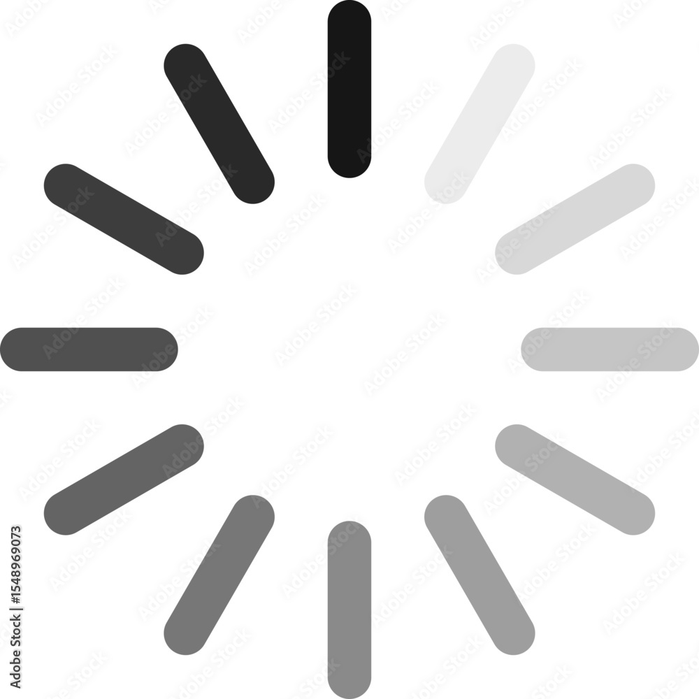 Poster circular progress indicator featuring segments transitioning from black to gray, representing an ong