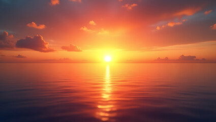 Fototapeta premium Spirit Guide A glowing sunrise horizon bathed in glowing colors of dawn and love, radiating warmth, love, and inner peace