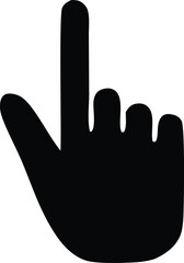 Simple Black Silhouette of a Hand Pointing Upwards a Gesture of Direction or Selection basic black silhouette image depicts hand with the
