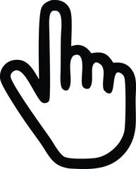 Bold Black Hand Cursor Icon Index Finger Pointing Upwards Simple Design simple yet striking black hand cursor icon with index finger pointing