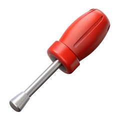 3d red screwdriver tool isolated render on transparent background