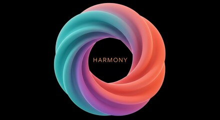 Abstract Swirling Harmony: Gradient Hues in a Fluid, Oval Vortex