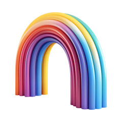 Obraz premium Vibrant Rainbow Arch Colorful 3D Render for Backgrounds Designs against transparent background