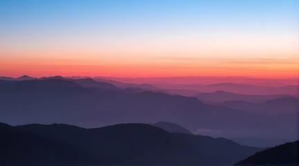 Obraz premium Serene Sunset Over Majestic Mountains