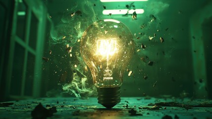 Exploding Light Bulb: Idea and Innovation Burst exploding idea innovation burst light bulb explosion