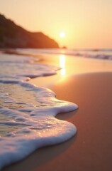 Paisaje de atardecer o amanecer en la playa.
