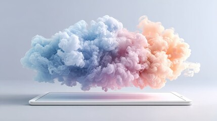 Abstract Colorful Ink Cloud Tablet