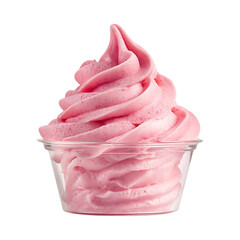 Pink Frozen Yogurt Delicious Dessert Photography against transparent background