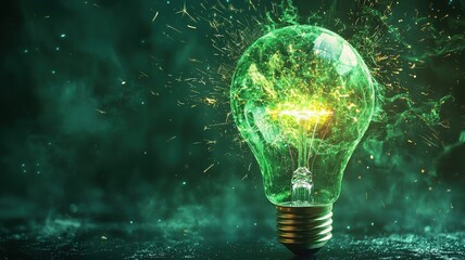 Green Energy Concept Light Bulb concept light bulb green energy sustainability environment power fog