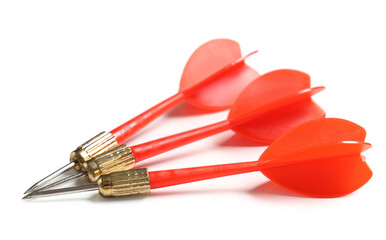 Red darts on white background