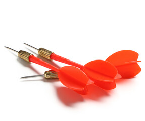 Red darts on white background