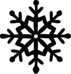 Simple Black and White Snowflake Design stylized symmetrical snowflake design solid black against white background The snowflake s points are outlined with simple