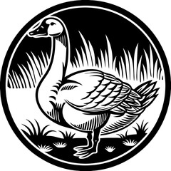 Obraz premium goose (linocut style)