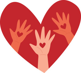 Hands Inside a Heart Symbolizing Care and Unity