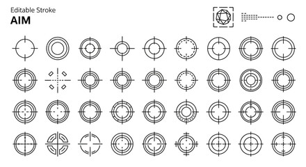 Editable Aim Icon Sheet 30+ Vector Target Icons for Design Projects