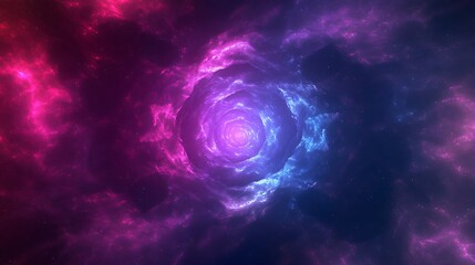 Obraz premium Cosmic Nebula Tunnel: Colorful Space Cloud with Pink, Violet, and Blue Hues Background