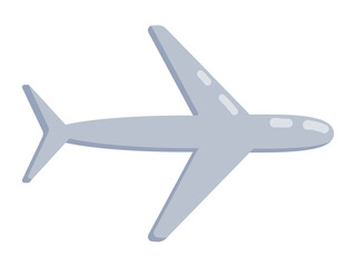 Airplane Top View Flat Design Illustration