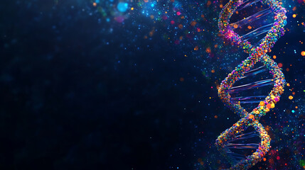 Vibrant DNA Helix Against a Cosmic Background