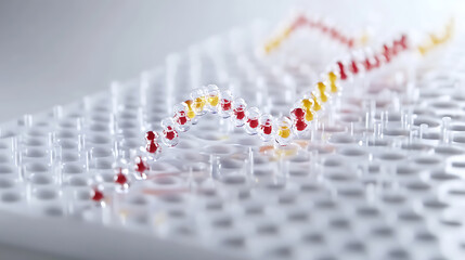 Colorful Beads Forming a Spiral on a Grid Surface