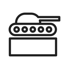 Tank Exhibit icon vector image. Suitable for mobile apps, web apps and print media.