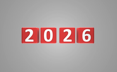 New Year 2026 Creative Design Concept - 3D Rendered Image	
