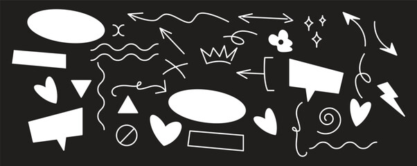 Hand drawn doodle vector set.