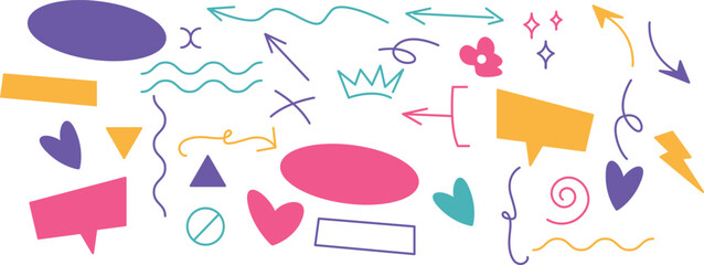 Hand drawn doodle vector set.