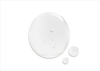 A drop of moisturizing gel or serum on a white background cosmetic product for skin care