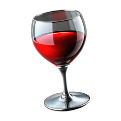 3d rendered a glass of ruby red wine