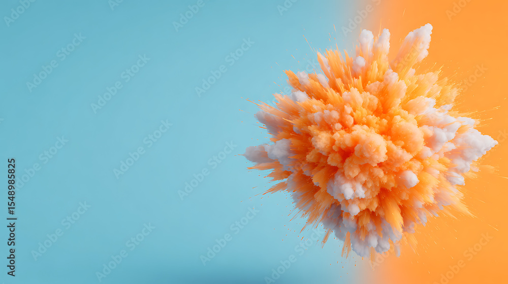 Fototapete 3d render of abstract shape explosion. dynamic futuristic background.