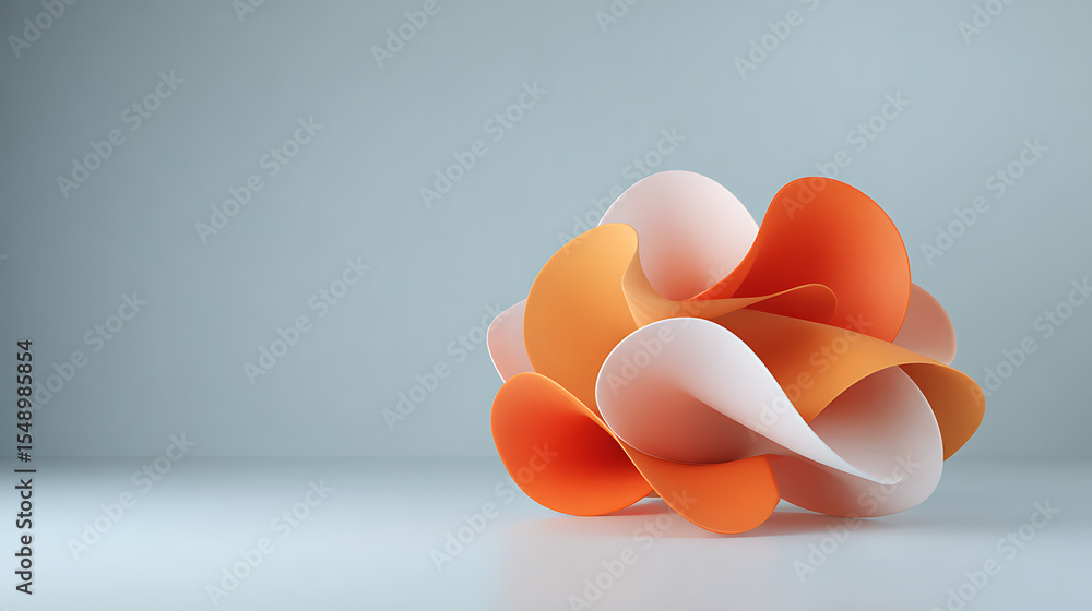 Aufkleber abstract 3d shape isolated on grey background. 3d rendering illustration.