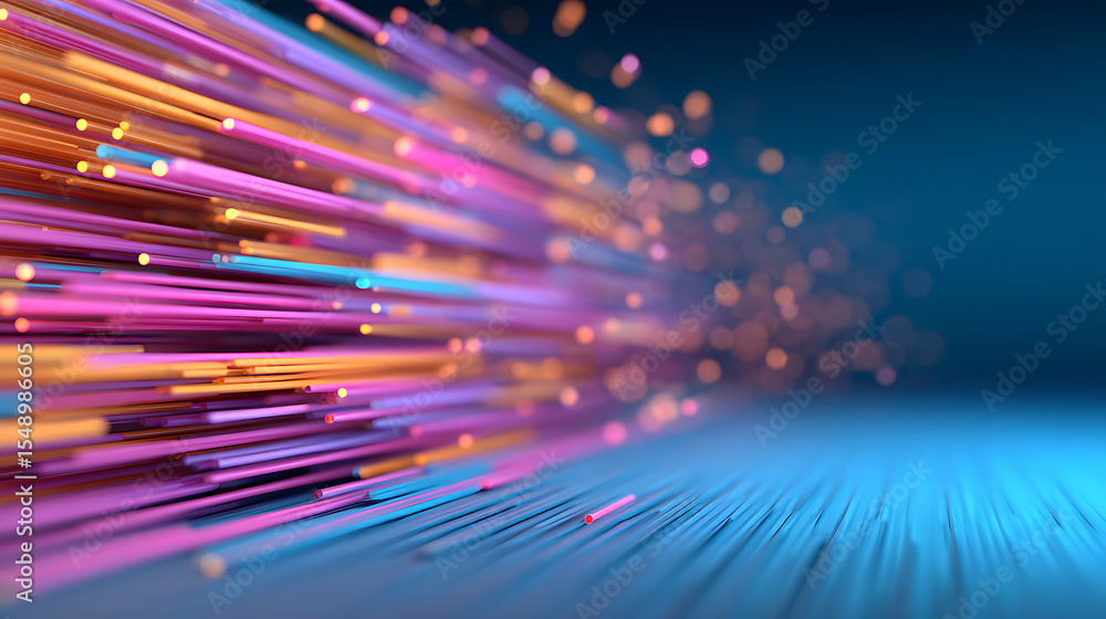 Poster 3d render of colorful deatailed shape. dynamic futuristic background.
