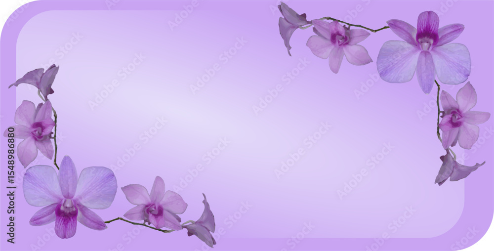Aufkleber composition of empty space with soft purple violet color and orchid flower object as background insp