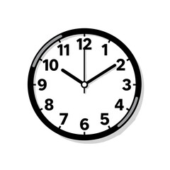 Analog Wall Clock Showing Ten Past Two, Time Management and Punctuality Concept Illustration